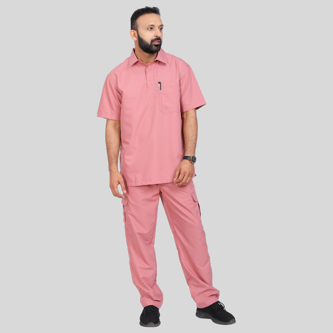 VIDHI POLO COLLAR MEN– ROSEATE PINK SCRUB