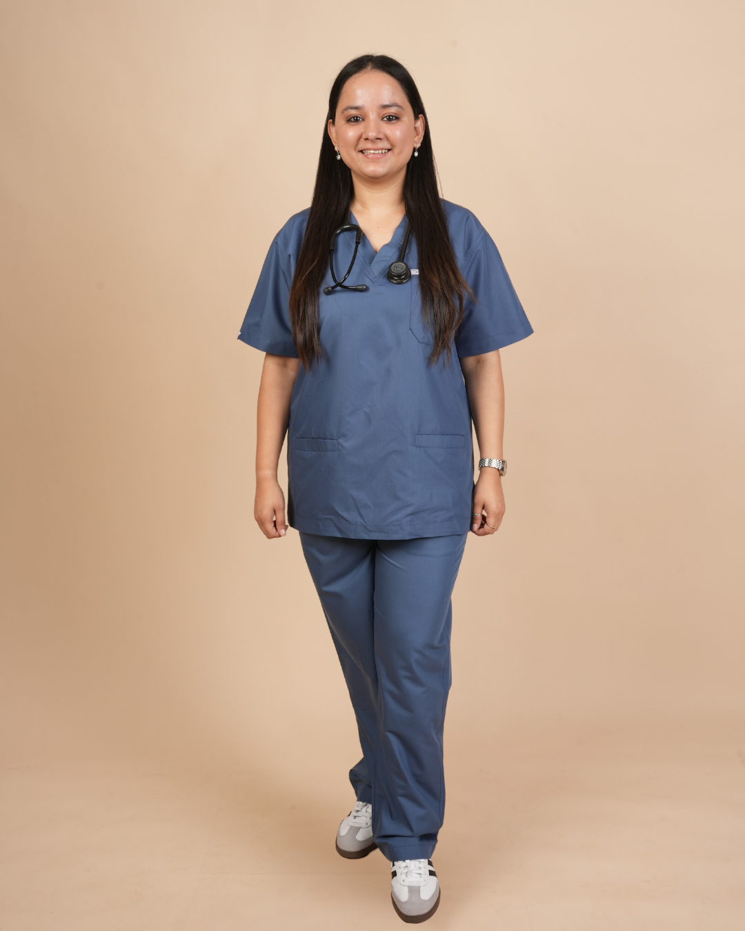 TMX Apex V-Neck Scrub Set — Women · Slate Blue
