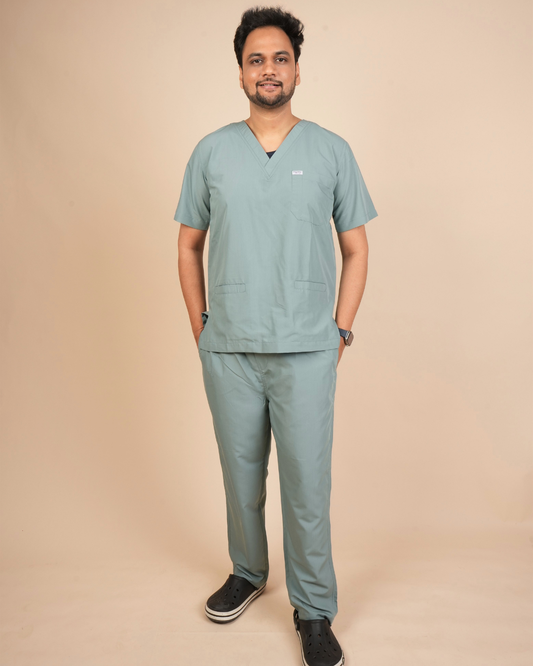 TMX Apex V-Neck Scrub Set — Men · Marine Green