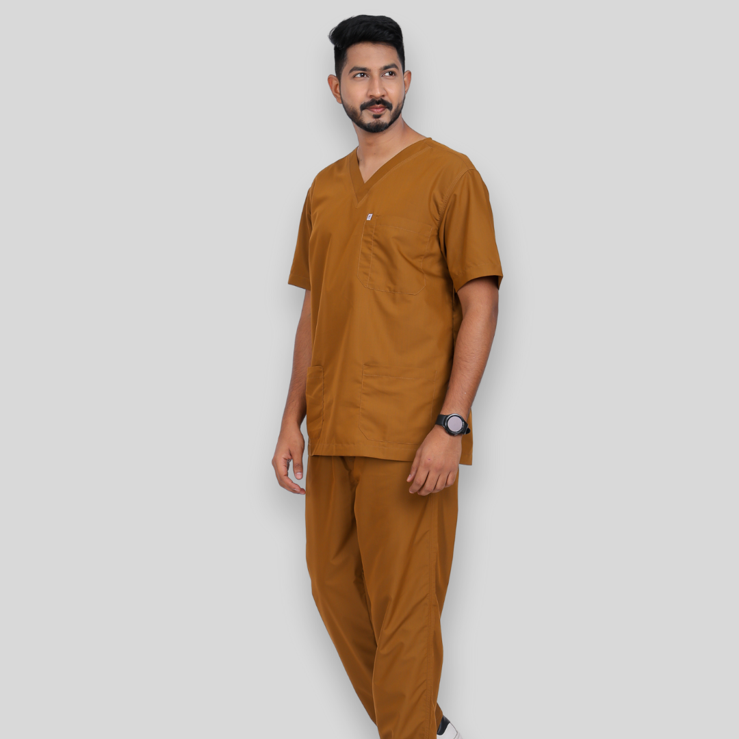 VEDA V-NECK MEN –  DESERT CAMEL SCRUB