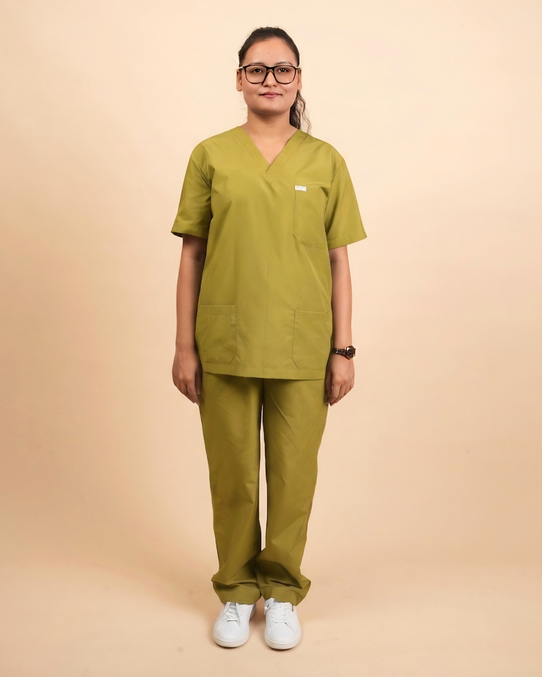 TMX EcoCure V-Neck Scrub Set — Women · Olive Green