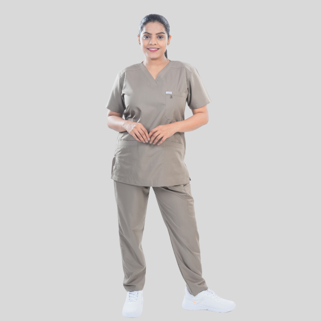 OSHIRA V NECK WOMEN - WARM SAND SCRUB