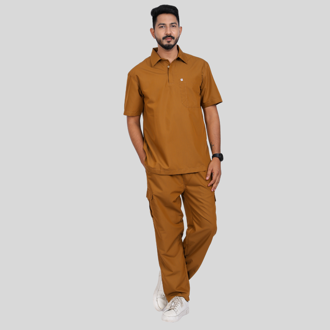 VIDHI POLO COLLAR MEN– DESSERT CAMEL SCRUB