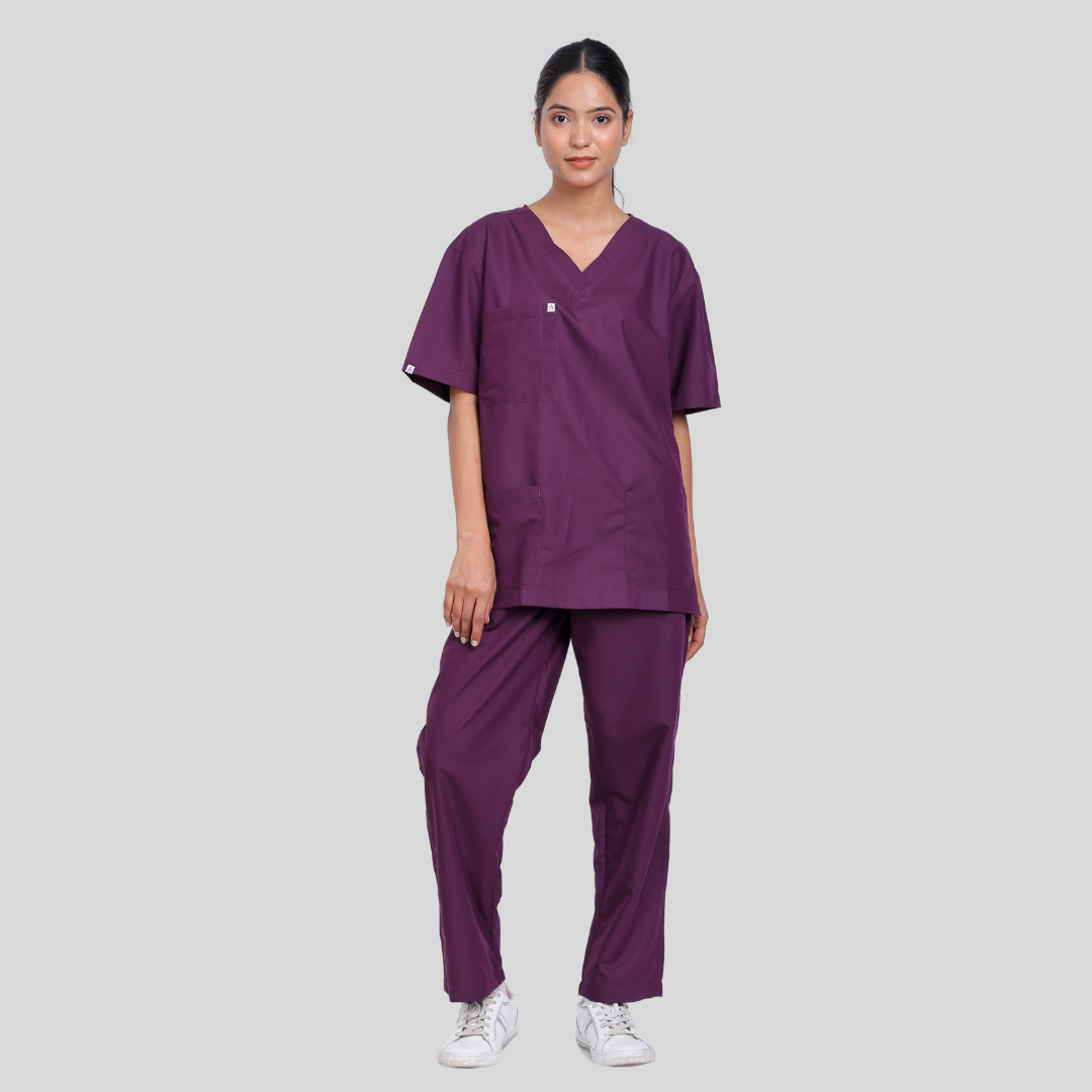 VEDA V-NECK WOMEN – PLUM PURPLE SCRUB