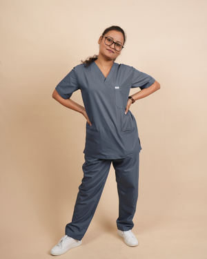 TMX Premium V-Neck Scrub Set — Women · Grey