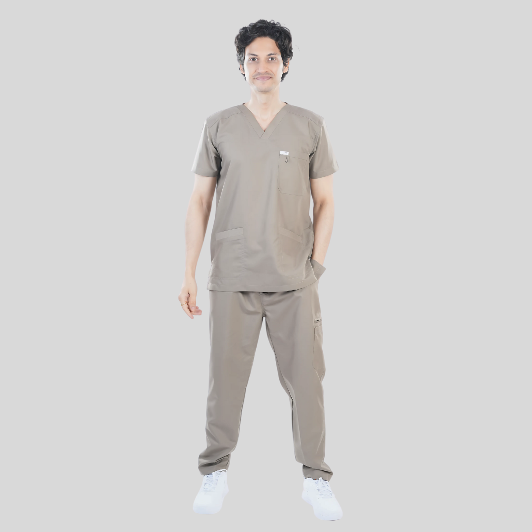 OSHIRA V NECK MEN - WARM SAND SCRUB