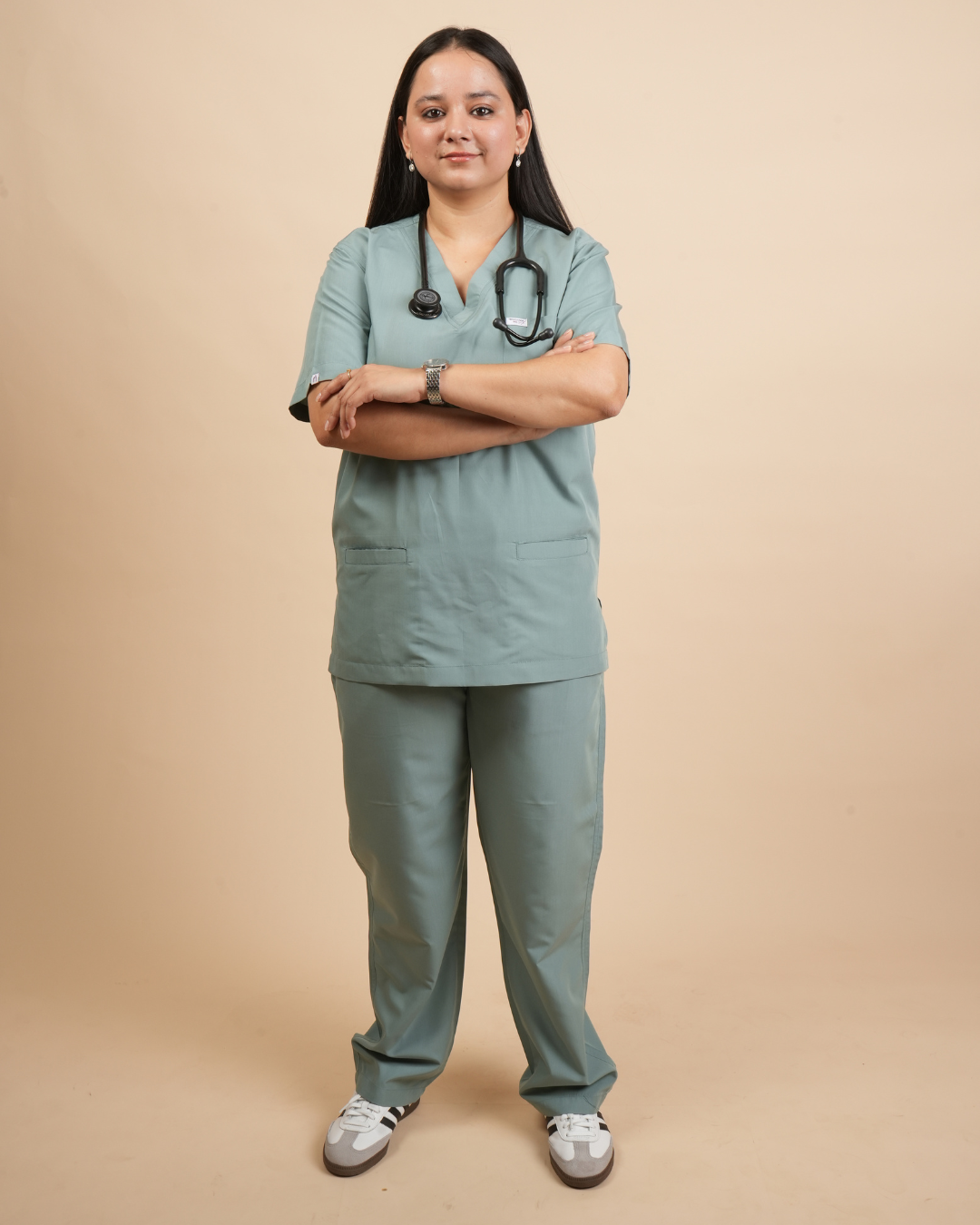 TMX Apex V-Neck Scrub Set — Women · Marine Green