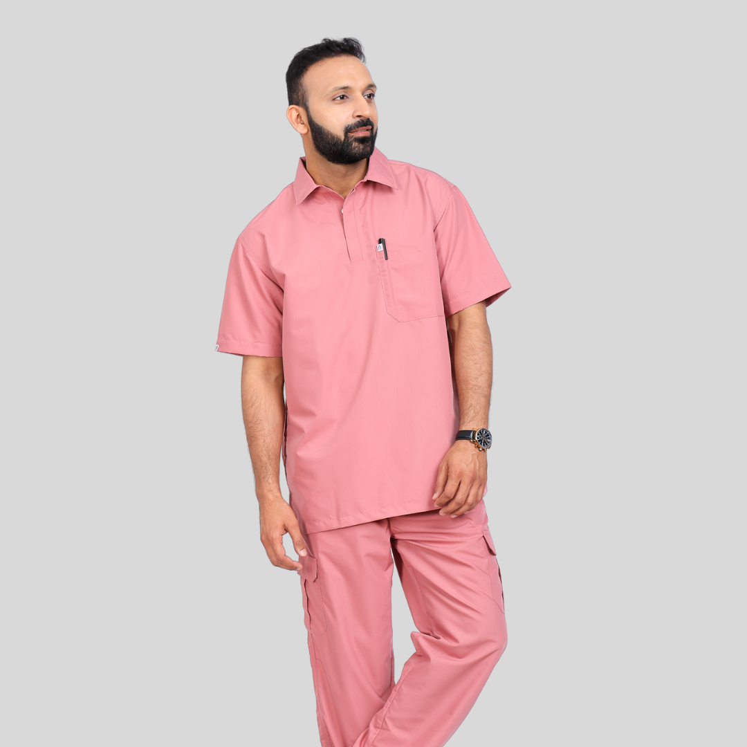 VIDHI POLO COLLAR MEN– ROSEATE PINK SCRUB