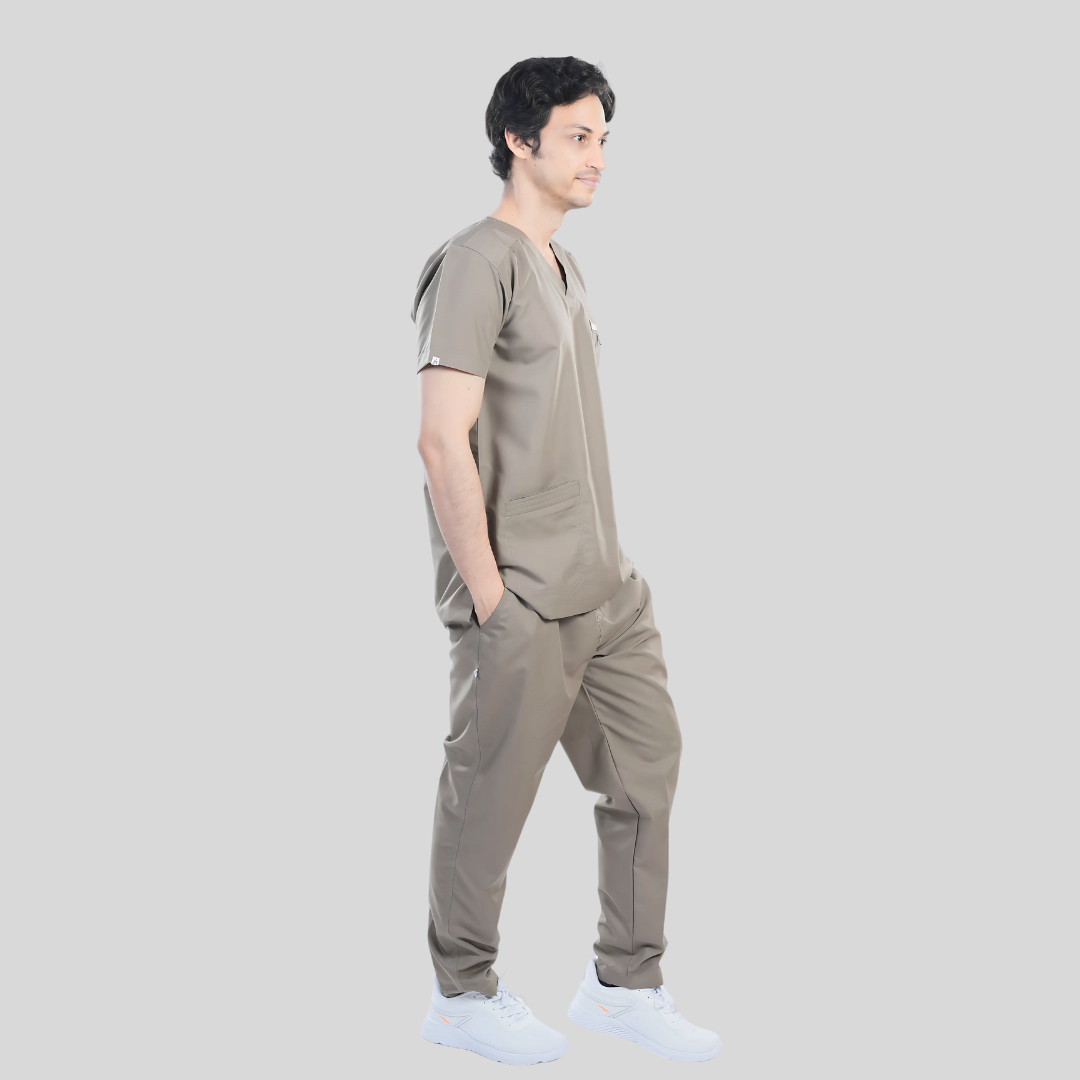 OSHIRA V NECK MEN - WARM SAND SCRUB