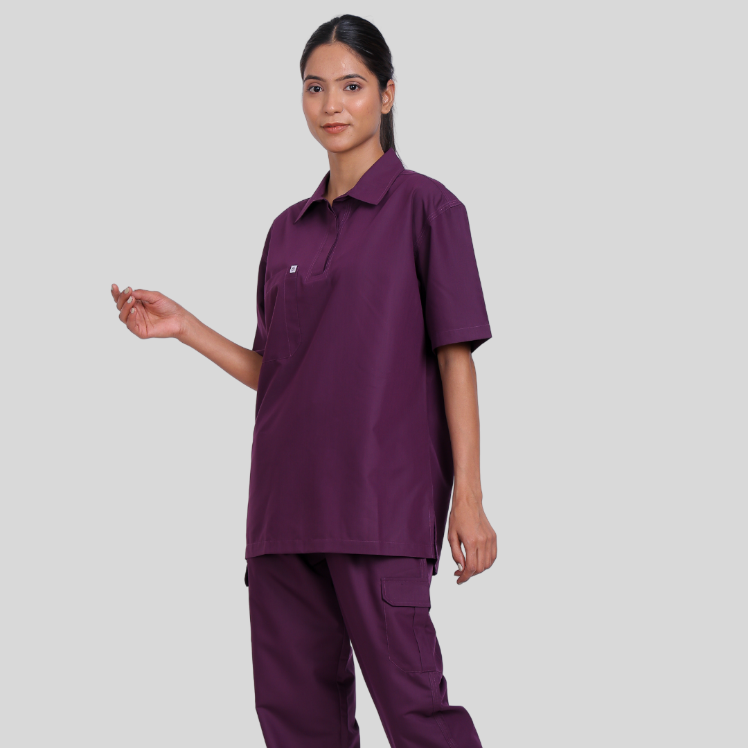 VIDHI POLO COLLAR WOMEN– PLUM PURPLE