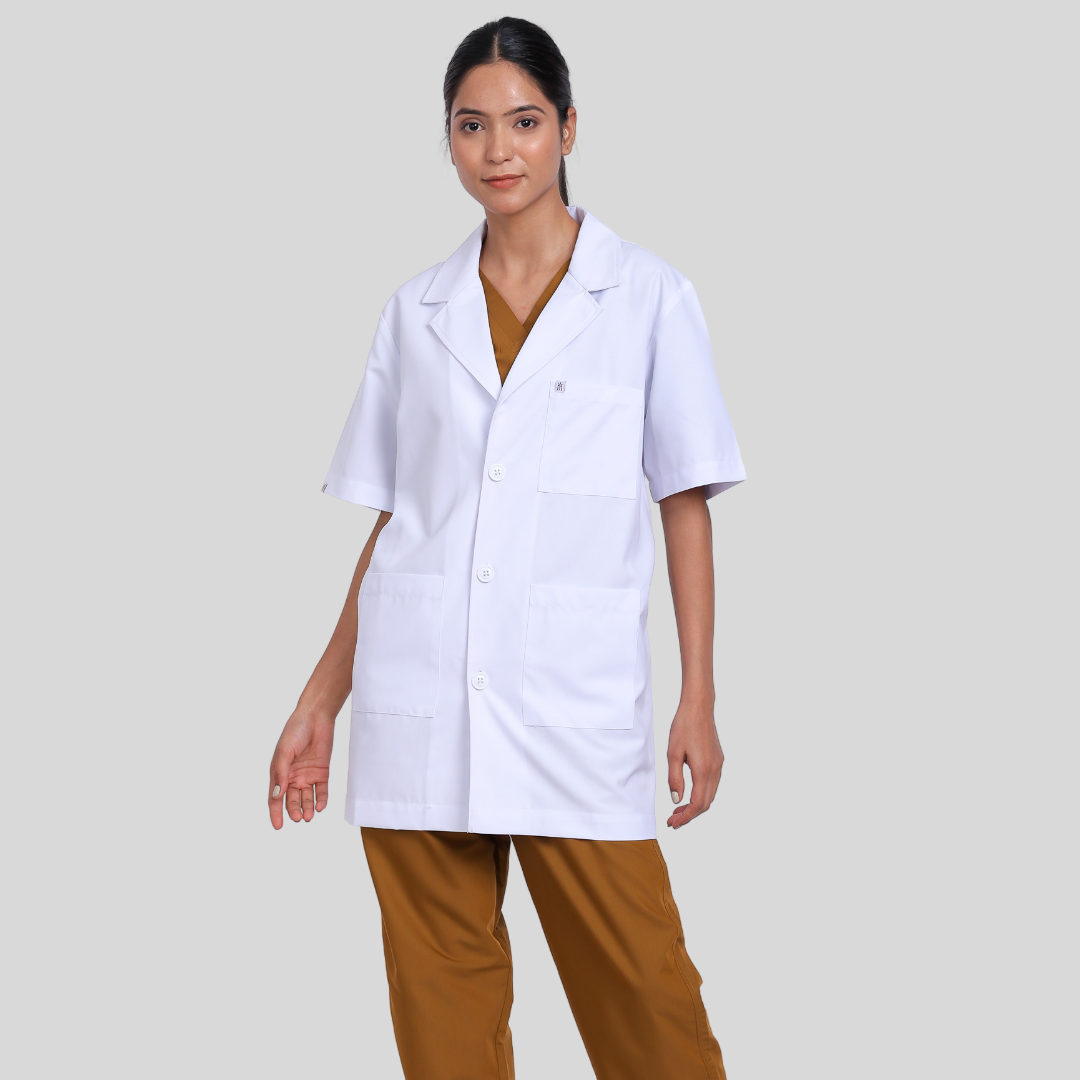 UNISEX LAB COAT WOMEN HALF SLEEVES