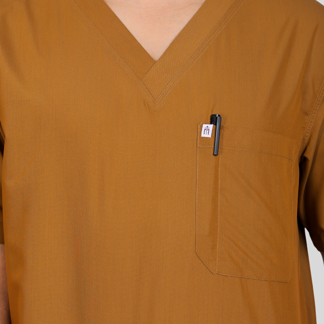 VEDA V-NECK MEN –  DESERT CAMEL SCRUB