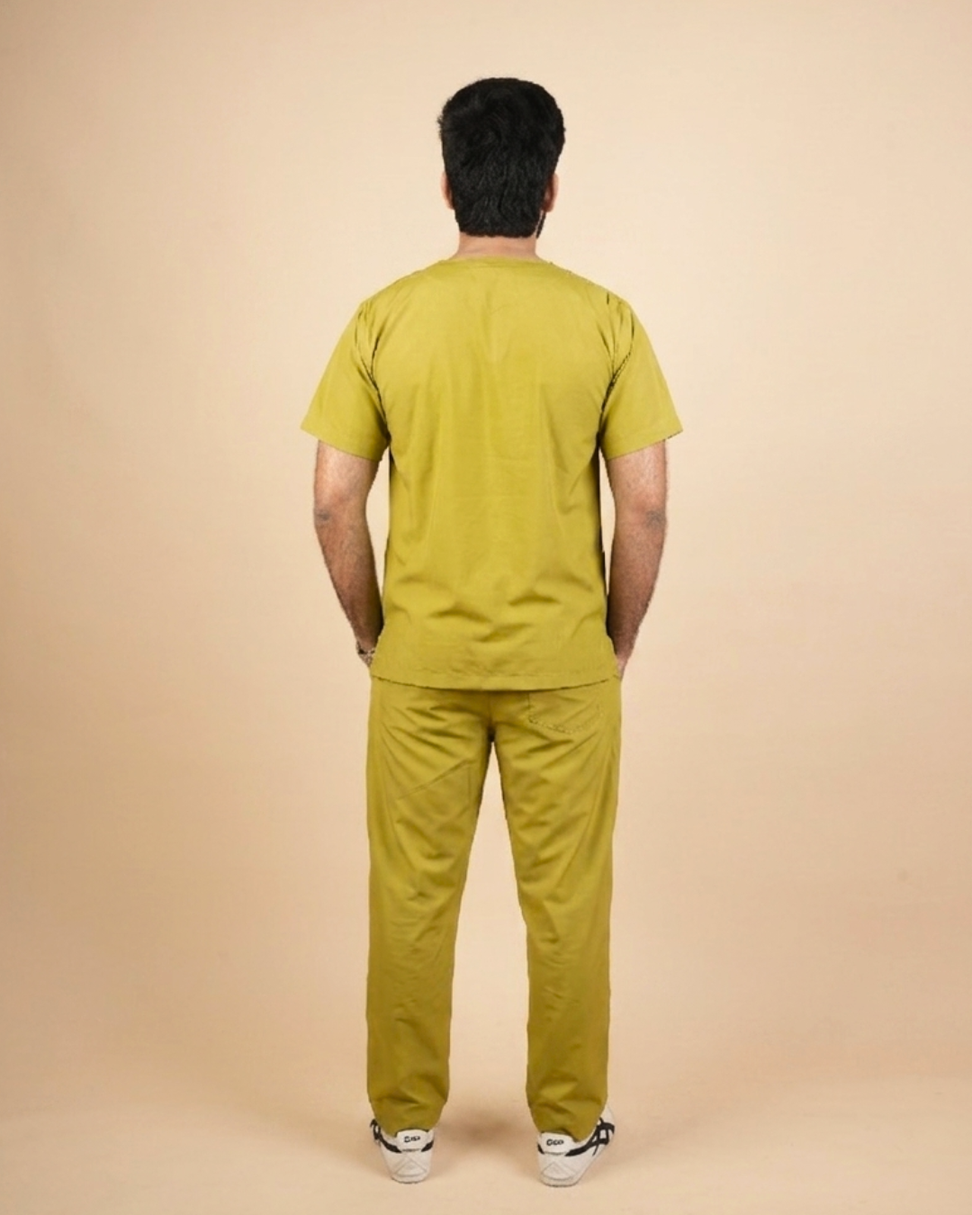 TMX Essential V-Neck Scrub Set — Men · Olive Green