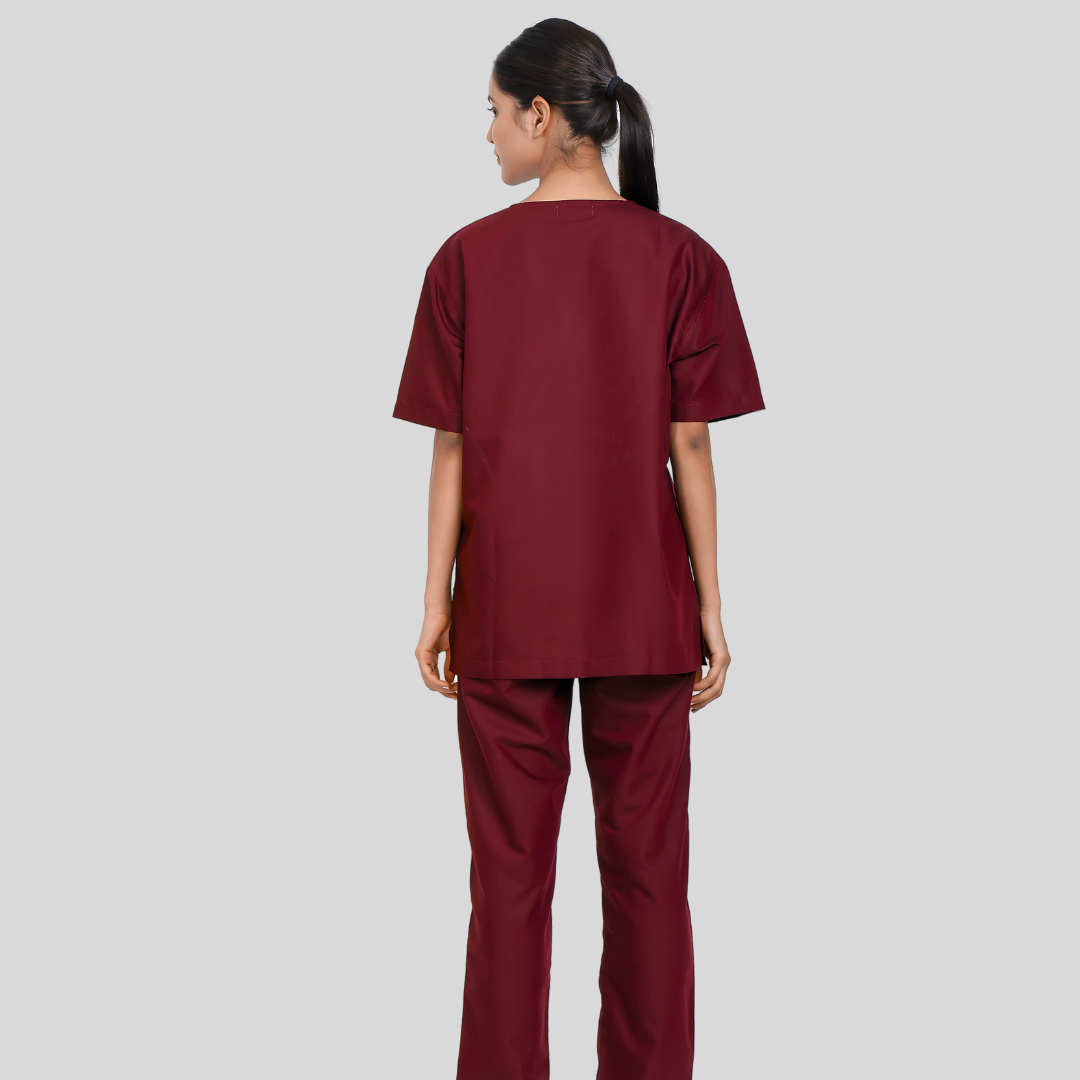 VEDA V-NECK WOMEN– RUBY RED SCRUB