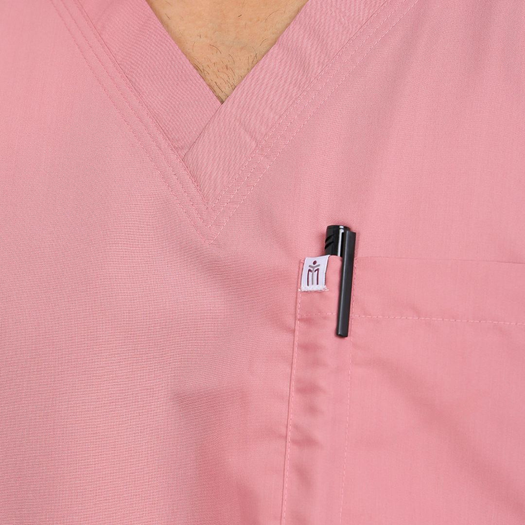 VEDA V-NECK MEN– ROSEATE PINK SCRUBS