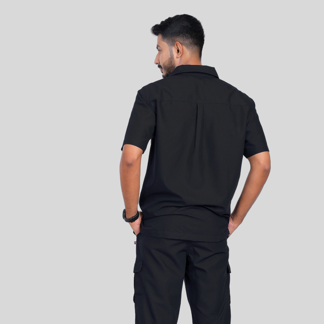 VIDHI POLO COLLAR MEN– CHARCOAL BLACK SCRUB