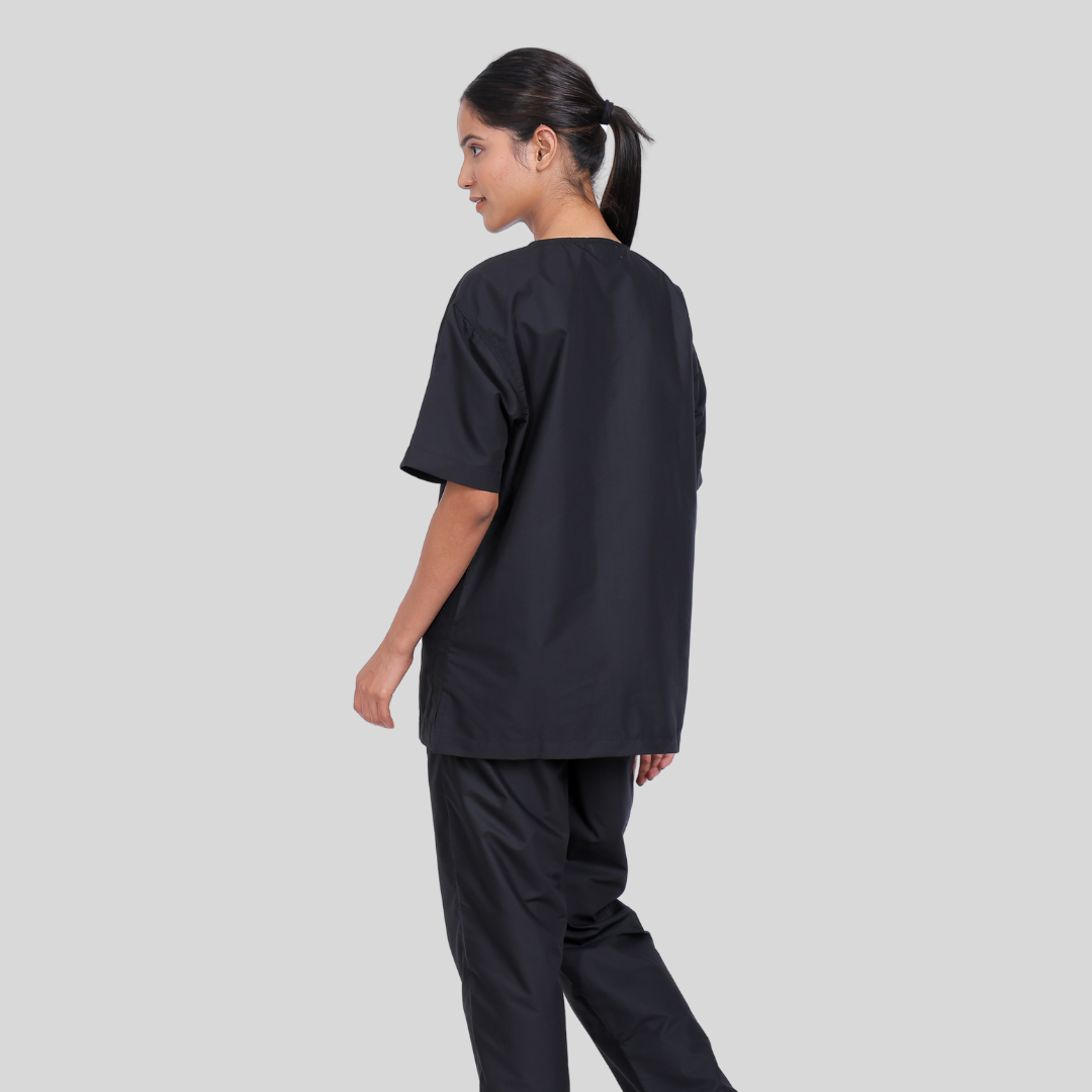 VEDA V-NECK WOMEN– CHARCOAL BLACK