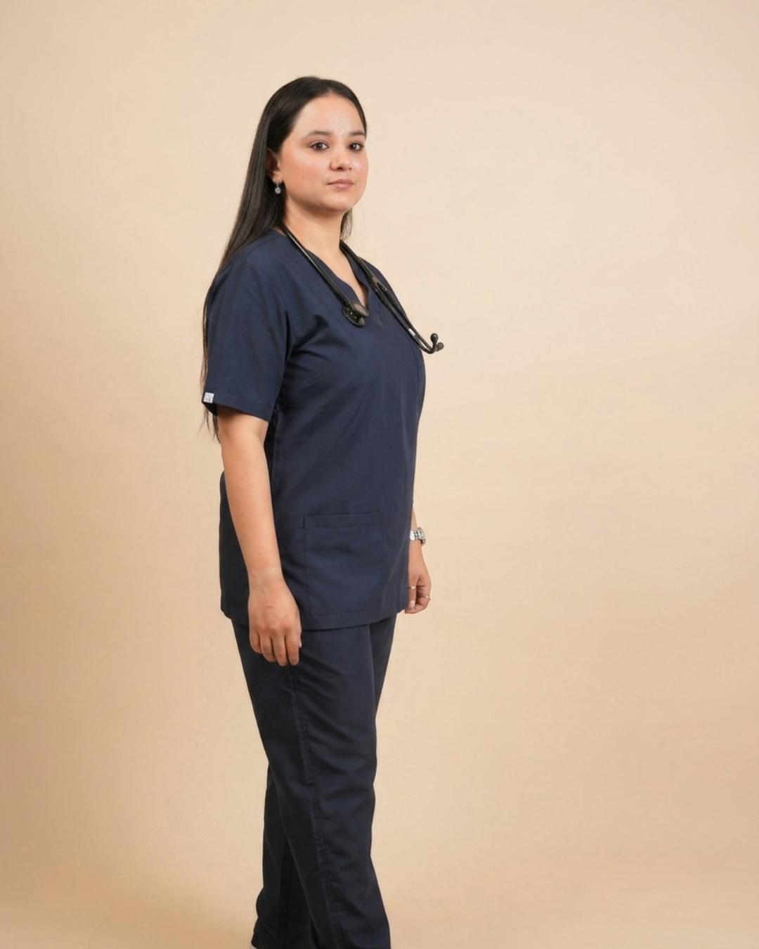 TMX Apex V-Neck Scrub Set — Women · Navy Blue