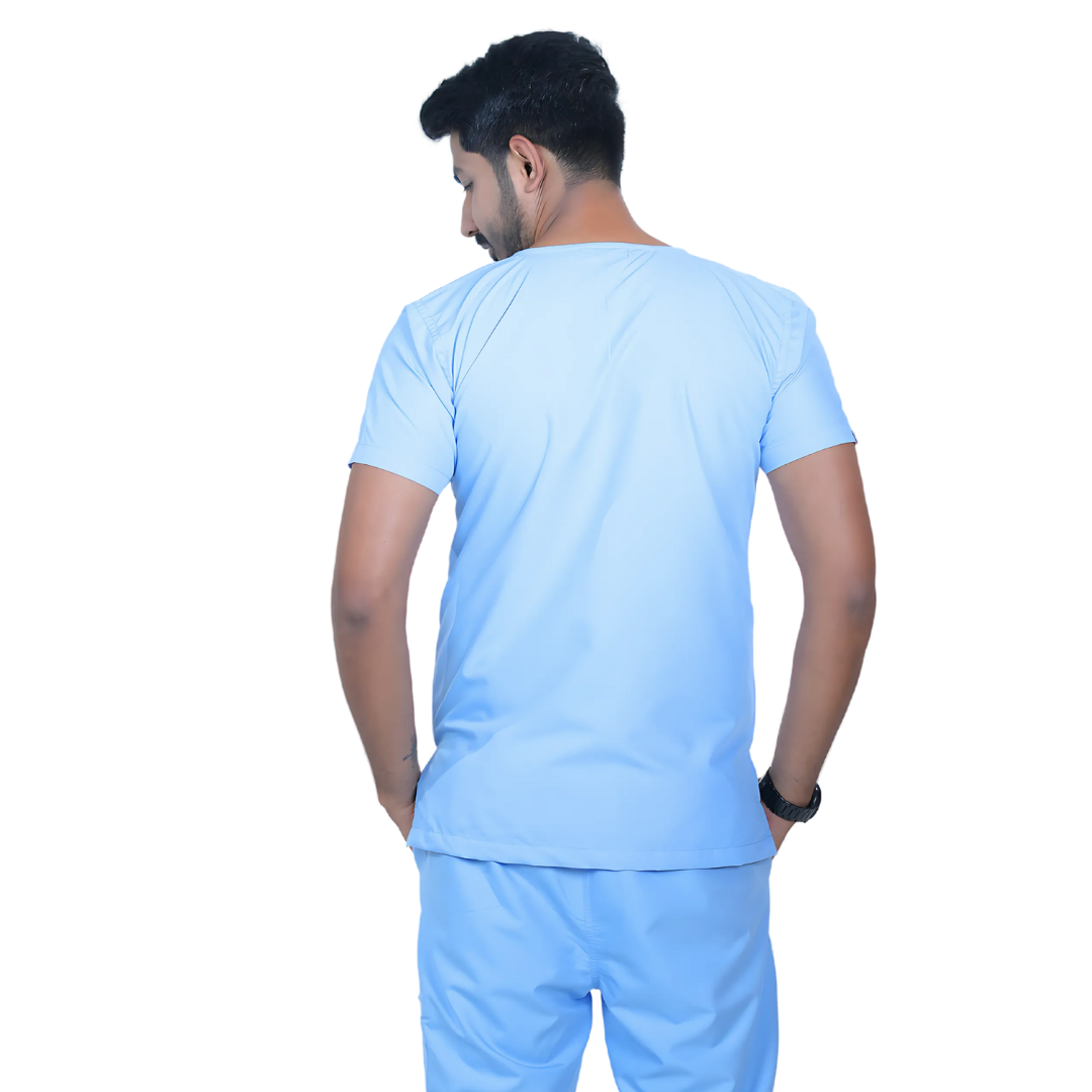 OSHIRA V NECK MEN - ICE BLUE SCRUB