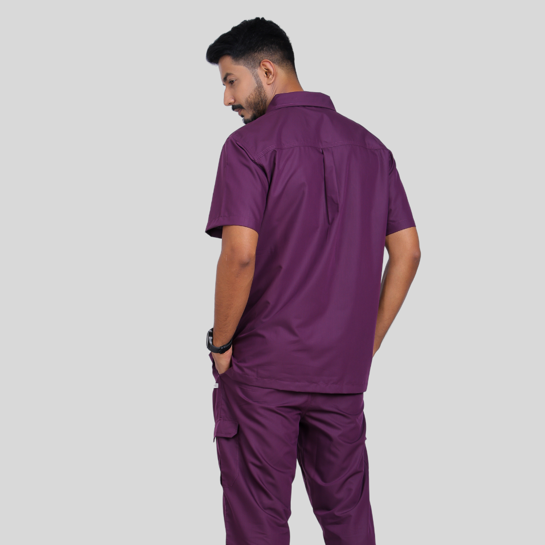 VIDHI POLO COLLAR MEN– PLUM PURPLE SCRUB