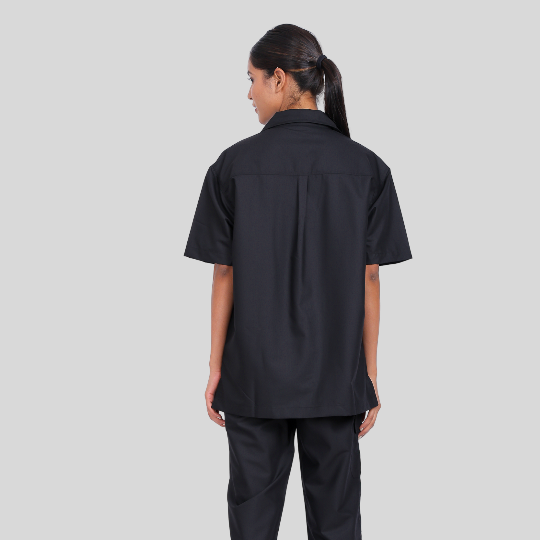 VIDHI POLO COLLAR WOMEN– CHARCOAL BLACK