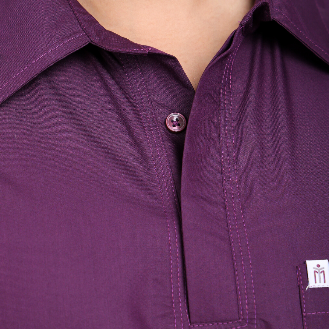 VIDHI POLO COLLAR MEN– PLUM PURPLE SCRUB