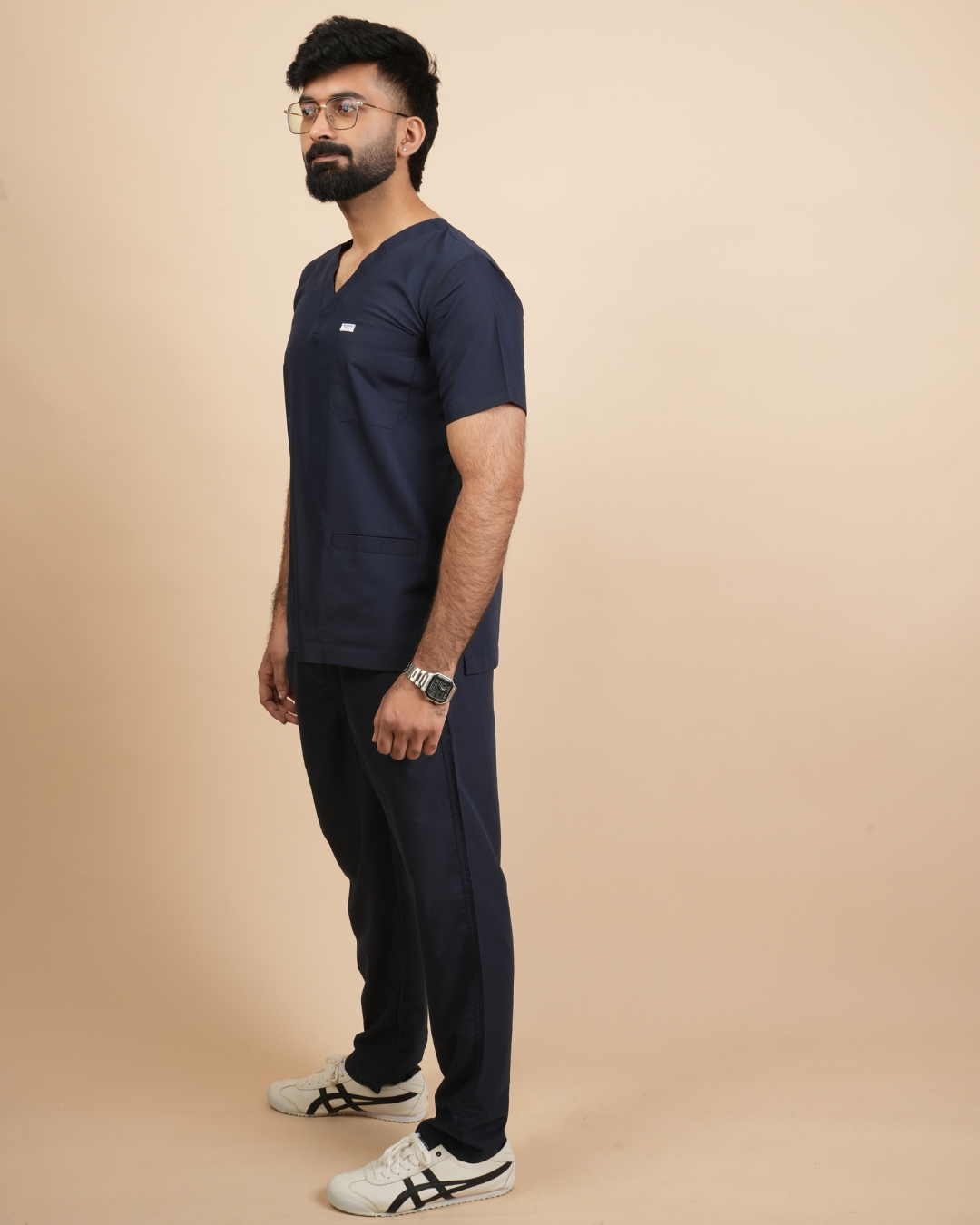 TMX Apex V-Neck Scrub Set — Men · Navy Blue