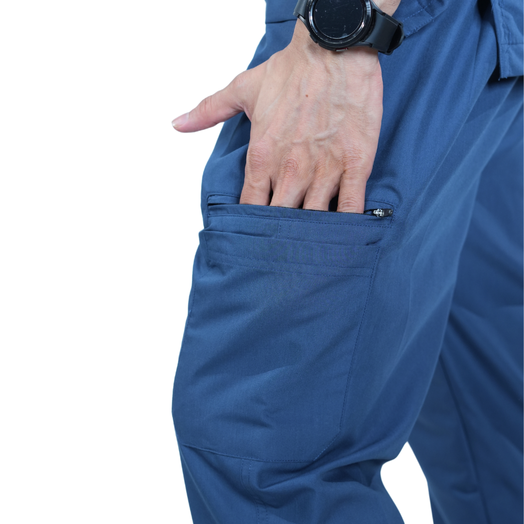 OSHIRA V NECK MEN - ATLANTIC BLUE SCRUB