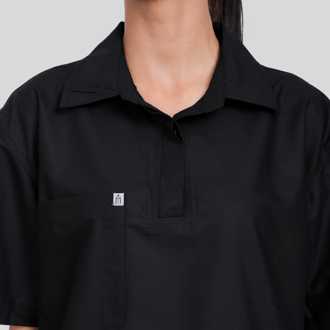 VIDHI POLO COLLAR WOMEN– CHARCOAL BLACK