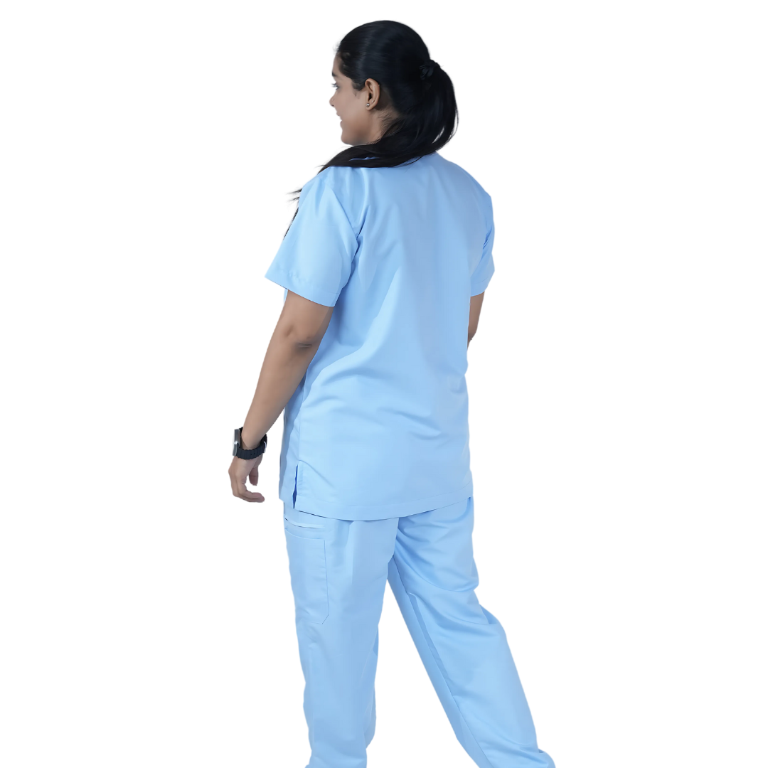 OSHIRA V NECK WOMEN - ICE BLUE SCRUB