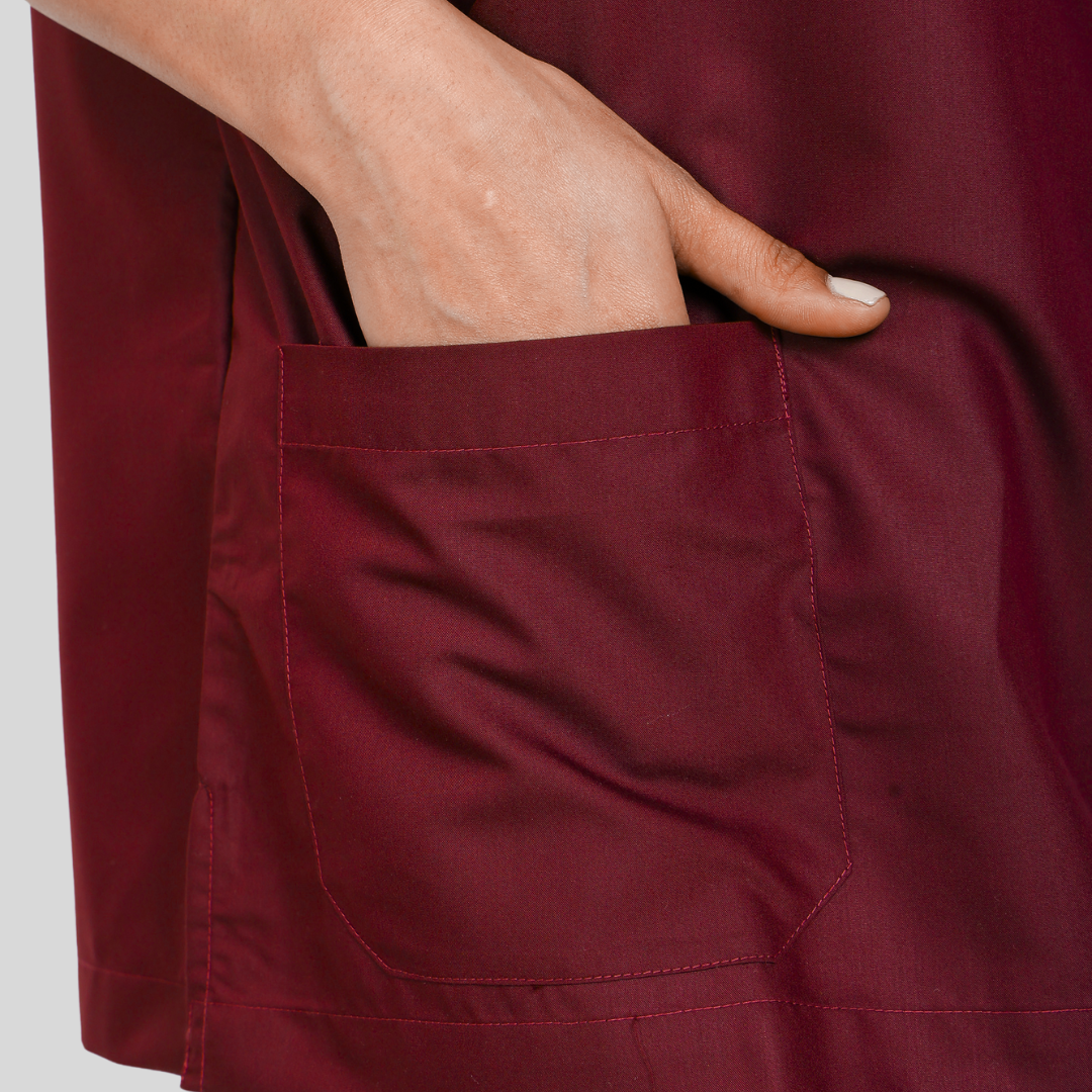 VEDA V-NECK WOMEN– RUBY RED SCRUB