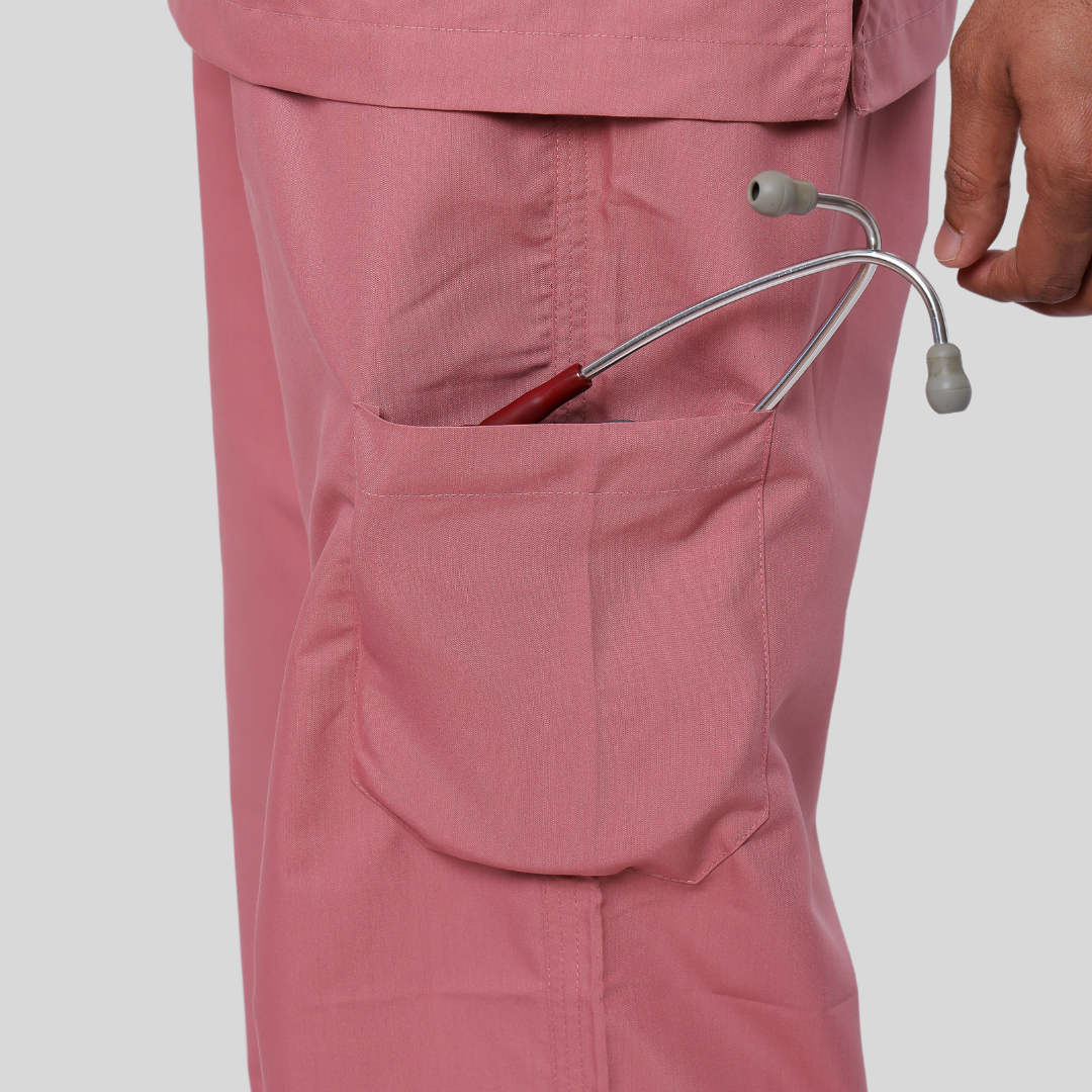 VINDA BAND COLLAR MEN– ROSEATE PINK SCRUB