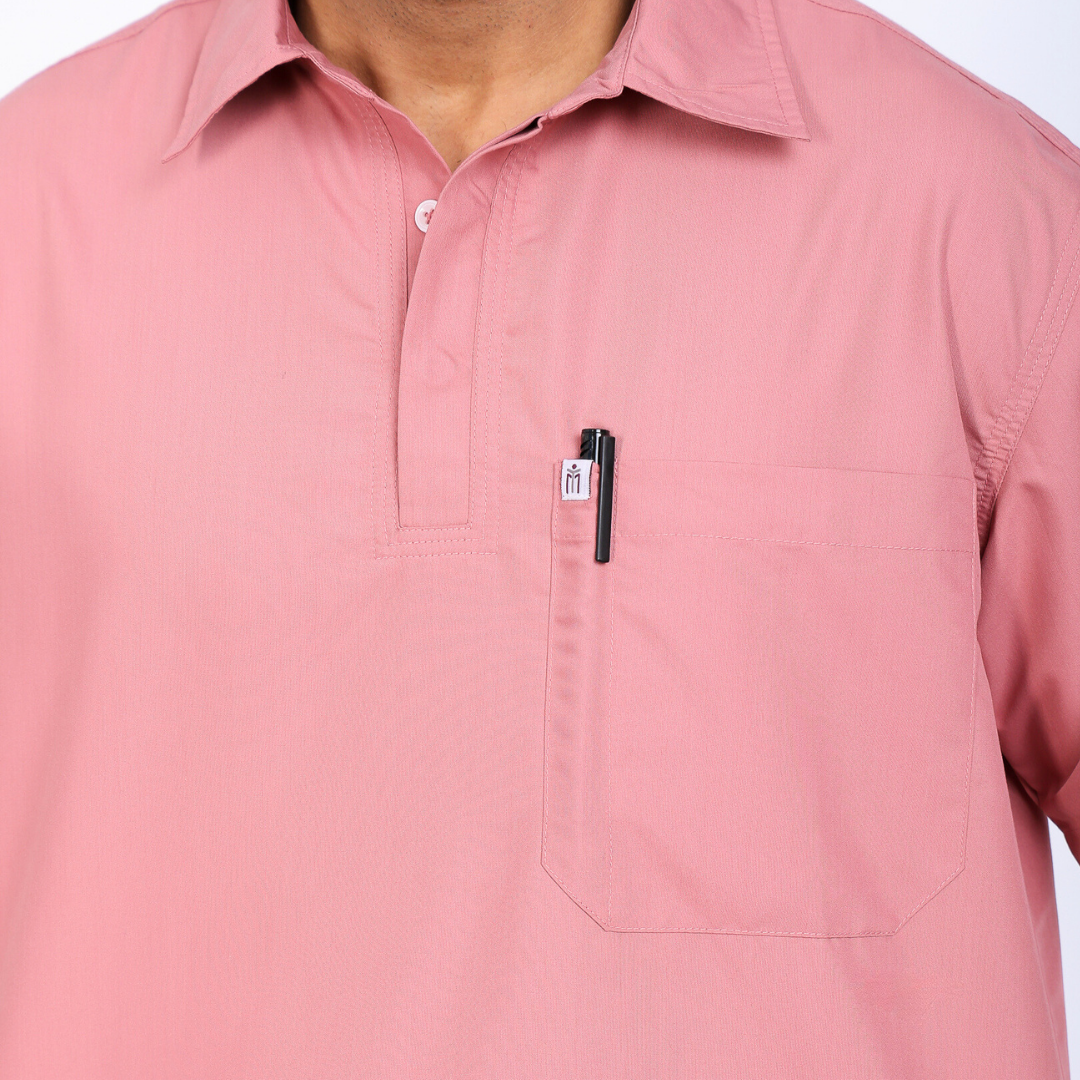 VIDHI POLO COLLAR MEN– ROSEATE PINK SCRUB