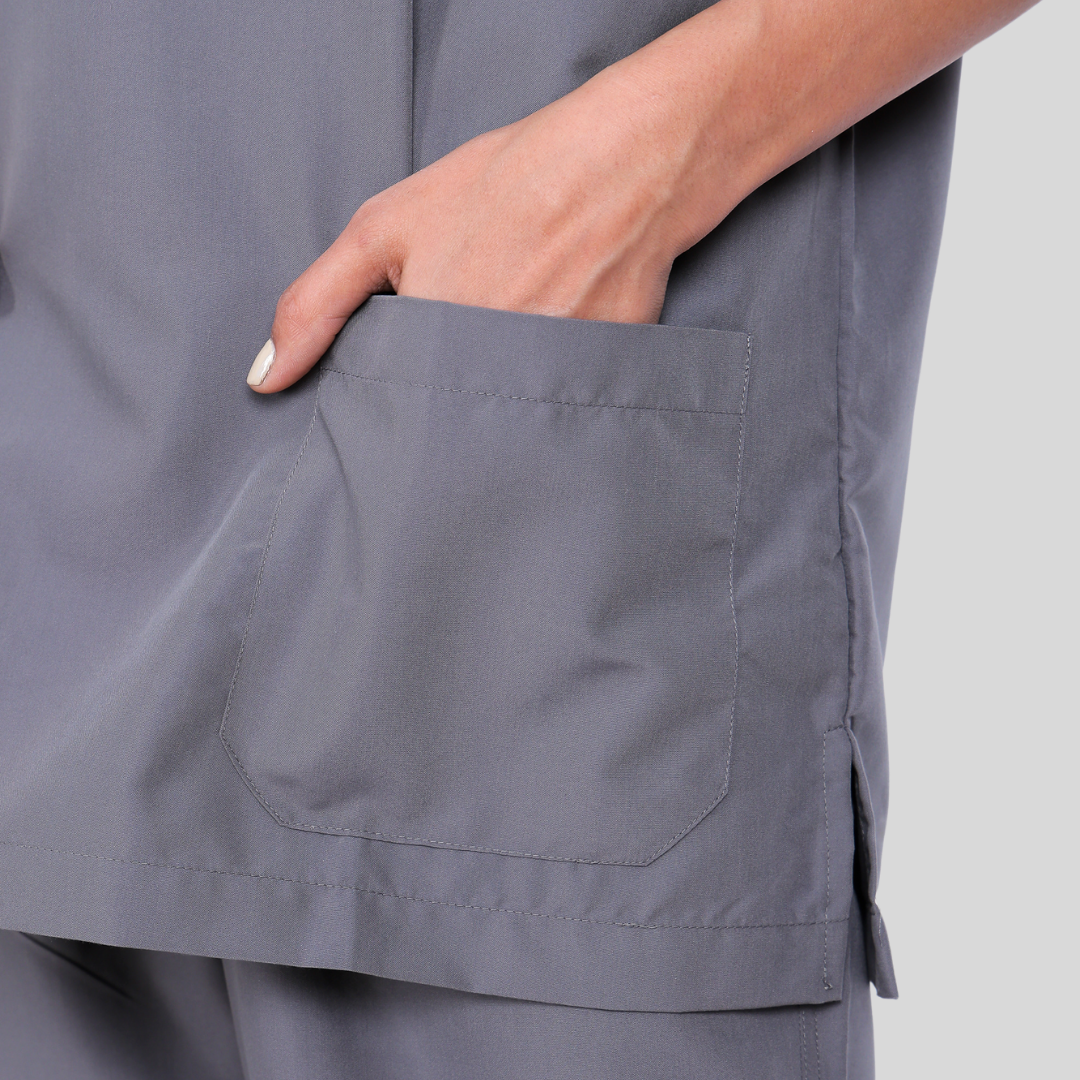 VEDA V-NECK WOMEN– SAGE GREY