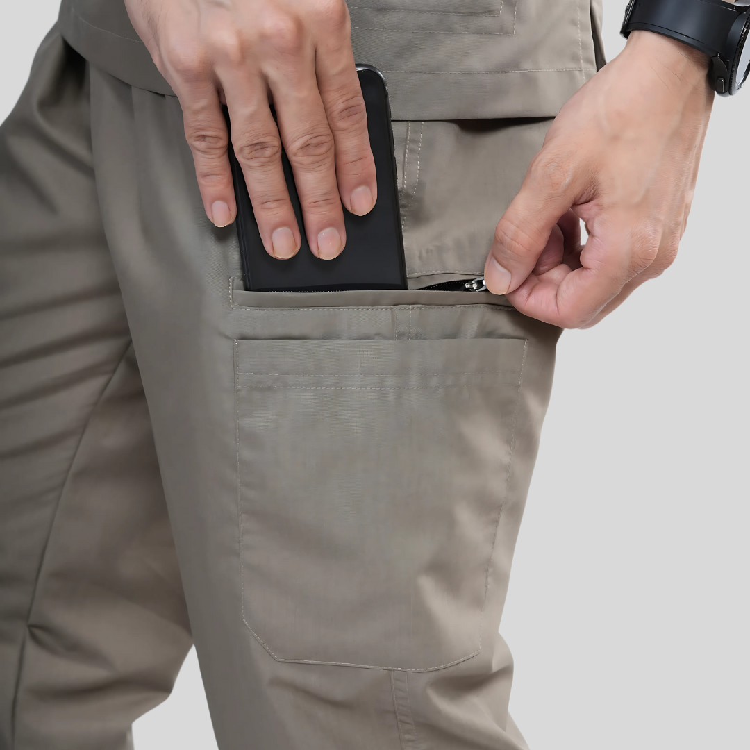 OSHIRA V NECK MEN - WARM SAND SCRUB