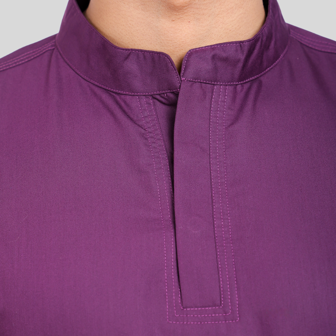 VINDA BAND COLLAR MEN– PLUM PURPLE SCRUBS