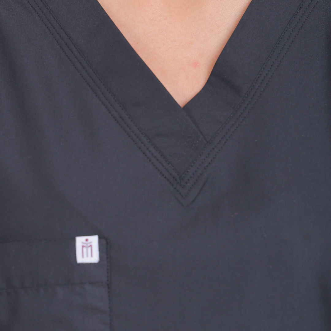 VEDA V-NECK WOMEN– CHARCOAL BLACK