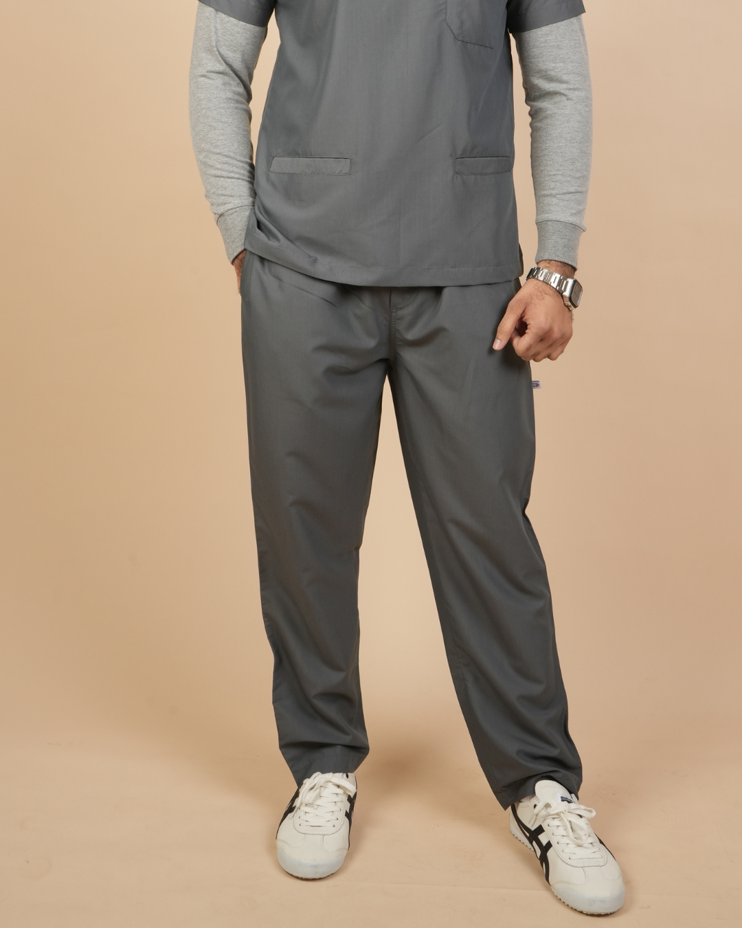TMX Apex V-Neck Scrub Set — Men · Grey