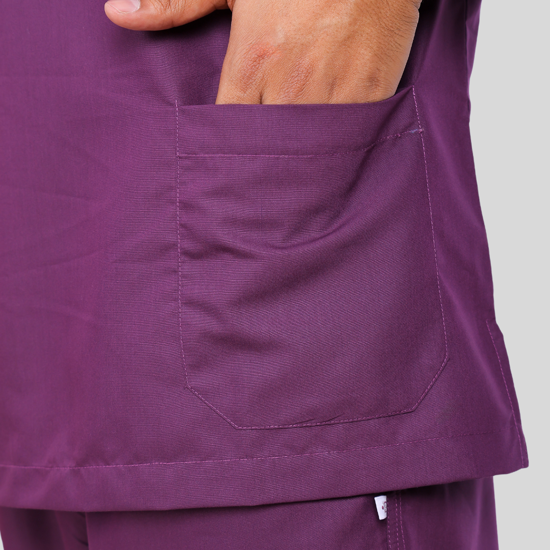 VINDA BAND COLLAR MEN– PLUM PURPLE SCRUBS