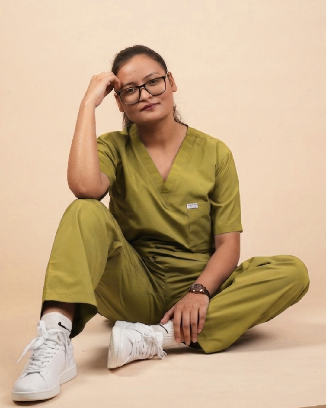 TMX EcoCure V-Neck Scrub Set — Women · Olive Green