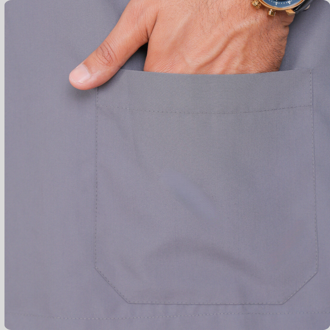 VEDA V-NECK MEN– SAGE GREY SCRUB