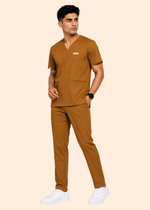 Apex V-Neck Scrub Set — Men ·  Honey Amber