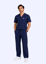 Apex V-Neck Scrub Set — Men · Midnight Blue