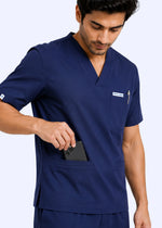 Apex V-Neck Scrub Set — Men · Midnight Blue