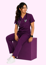 Apex V-Neck Scrub Set — Women · Plum Purple