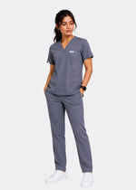 Apex V-Neck Scrub Set — Women · Sage Grey