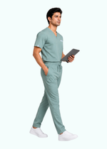 Apex V-Neck Scrub Set — Men · Marine Green