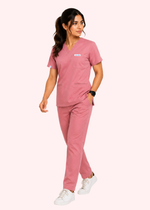 Apex V-Neck Scrub Set — Women · Dusty Pink