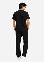 Apex V-Neck Scrub Set — Men · Charcoal Black
