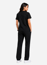 Apex V-Neck Scrub Set — Women · Charcoal Black